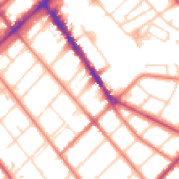Daytime road noise heatmap for PR8 1EW