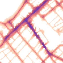 Daytime road noise heatmap for PR8 1EZ