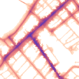 Daytime road noise heatmap for PR8 1FD