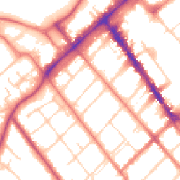 Daytime road noise heatmap for PR8 1HA