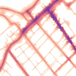 Daytime road noise heatmap for PR8 1HB