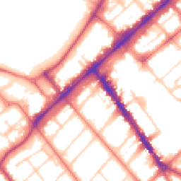 Daytime road noise heatmap for PR8 1HH