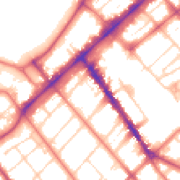 Daytime road noise heatmap for PR8 1HJ
