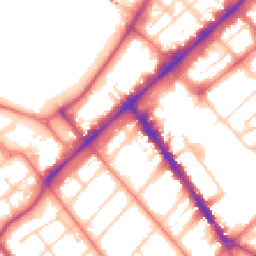 Daytime road noise heatmap for PR8 1HL