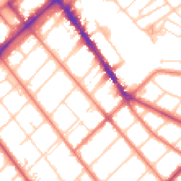 Daytime road noise heatmap for PR8 1HN
