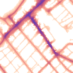 Daytime road noise heatmap for PR8 1HP