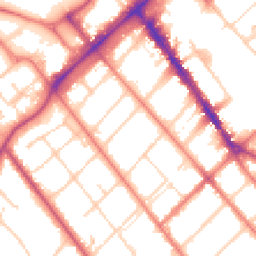 Daytime road noise heatmap for PR8 1HS