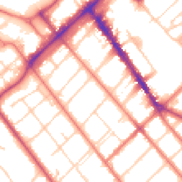 Daytime road noise heatmap for PR8 1HT