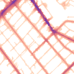 Daytime road noise heatmap for PR8 1HW