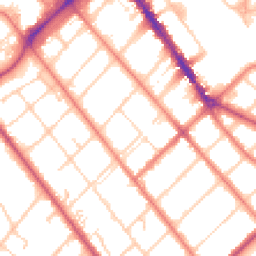 Daytime road noise heatmap for PR8 1HZ
