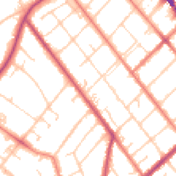Daytime road noise heatmap for PR8 1JJ