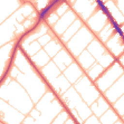 Daytime road noise heatmap for PR8 1JY