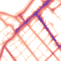 Daytime road noise heatmap for PR8 1LJ