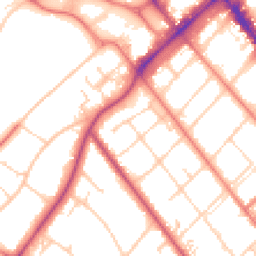 Daytime road noise heatmap for PR8 1NE