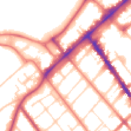 Daytime road noise heatmap for PR8 1PW