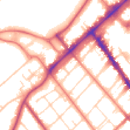 Daytime road noise heatmap for PR8 1QD