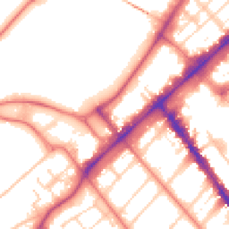 Daytime road noise heatmap for PR8 1QW