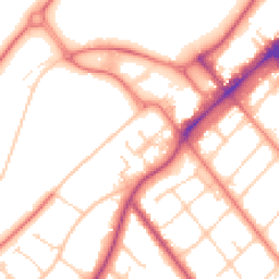 Daytime road noise heatmap for PR8 1RT