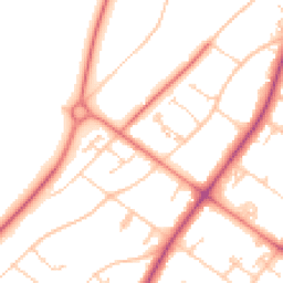 Daytime road noise heatmap for PR8 2BX