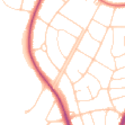 Daytime road noise heatmap for PR8 2NH