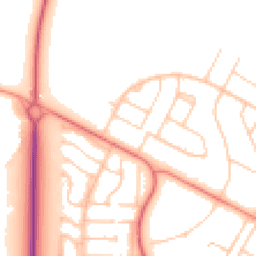Daytime road noise heatmap for PR8 2QN