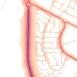 Daytime road noise heatmap for PR8 2SG