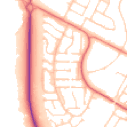 Daytime road noise heatmap for PR8 2SJ