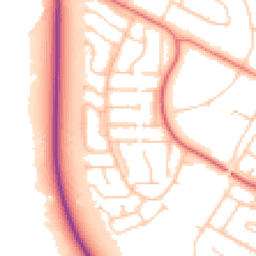 Daytime road noise heatmap for PR8 2SL