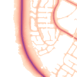 Daytime road noise heatmap for PR8 2SX