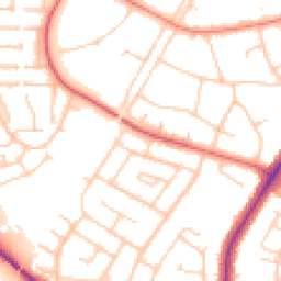 Daytime road noise heatmap for PR8 3PY