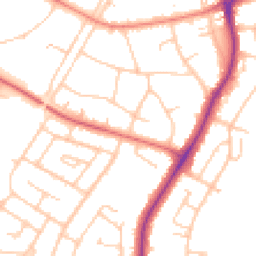 Daytime road noise heatmap for PR8 3PZ