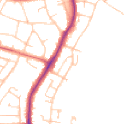 Daytime road noise heatmap for PR8 3RB