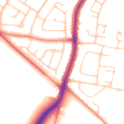 Daytime road noise heatmap for PR8 3SG