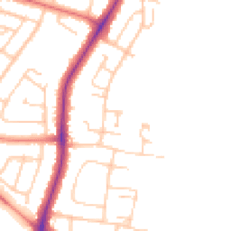 Daytime road noise heatmap for PR8 3UA