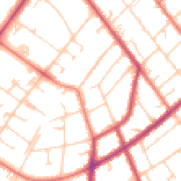 Daytime road noise heatmap for PR8 4DW