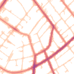 Daytime road noise heatmap for PR8 4DZ