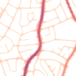 Daytime road noise heatmap for PR8 4NY