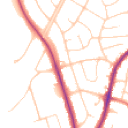 Daytime road noise heatmap for PR8 4QD