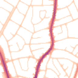 Daytime road noise heatmap for PR8 4QY
