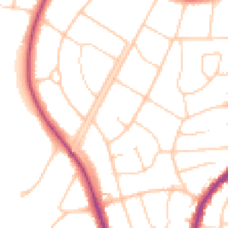 Daytime road noise heatmap for PR8 4RF