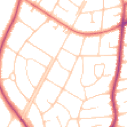 Daytime road noise heatmap for PR8 4TA