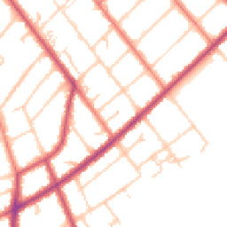 Daytime road noise heatmap for PR8 5AS