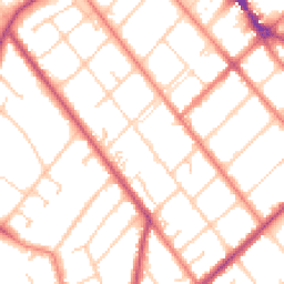 Daytime road noise heatmap for PR8 5AW