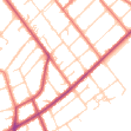 Daytime road noise heatmap for PR8 5DP