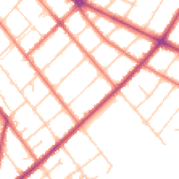 Daytime road noise heatmap for PR8 5DZ