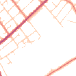 Daytime road noise heatmap for PR8 5EW
