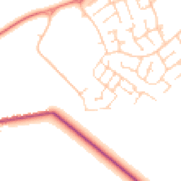 Daytime road noise heatmap for PR8 5FE