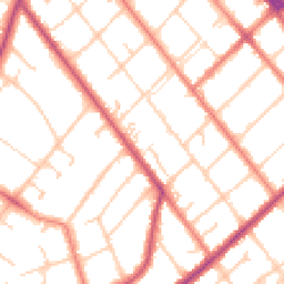Daytime road noise heatmap for PR8 5NQ