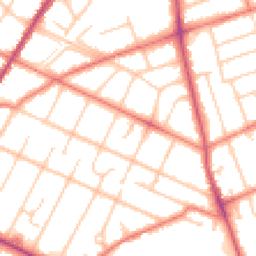 Daytime road noise heatmap for PR8 6DZ