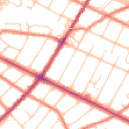 Daytime road noise heatmap for PR8 6JG